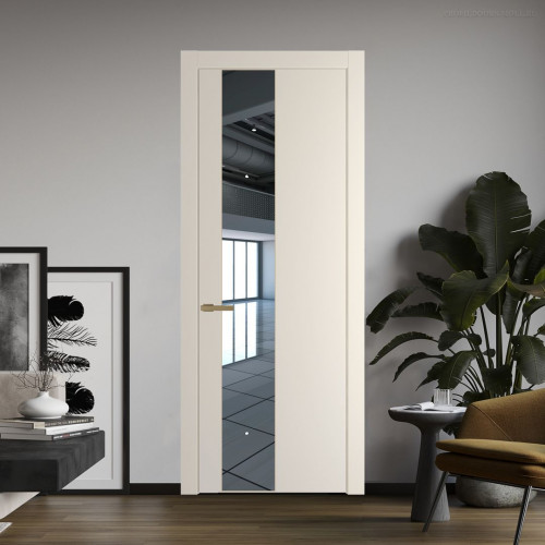 Межкомнатная дверь ProfilDoors 19 PW Кремовая Магнолия Зеркало молдинг Золото
