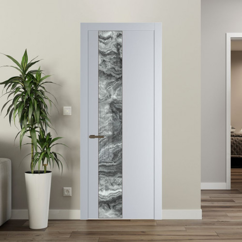 Межкомнатная дверь ProfilDoors 19 PW Лайт Грей Атриум серебро молдинг Деорэ