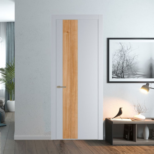 Межкомнатная дверь ProfilDoors 19 PW Лайт Грей Дуб Карамель молдинг Никель матовый