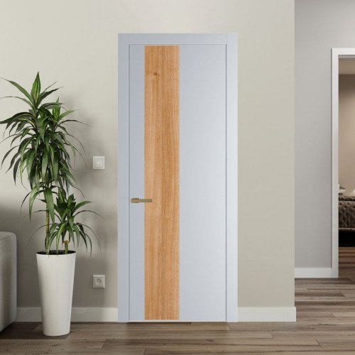Межкомнатная дверь ProfilDoors 19 PW Лайт Грей Дуб Карамель молдинг Золото