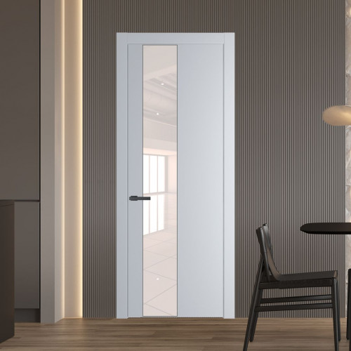 Межкомнатная дверь ProfilDoors 19 PW Лайт Грей Lacobel Перламутровый лак молдинг Серая ночь