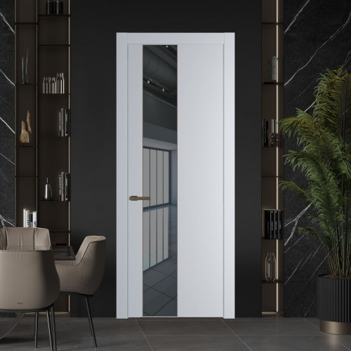 Межкомнатная дверь ProfilDoors 19 PW Лайт Грей Зеркало Grey молдинг Деорэ