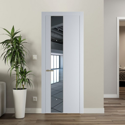 Межкомнатная дверь ProfilDoors 19 PW Лайт Грей Зеркало молдинг Шампань