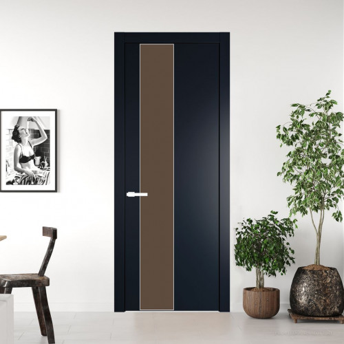 Межкомнатная дверь ProfilDoors 19 PW Нэви Блу Монохром гляссе молдинг Вайт