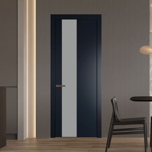 Межкомнатная дверь ProfilDoors 19 PW Нэви Блу Монохром серый молдинг Деорэ