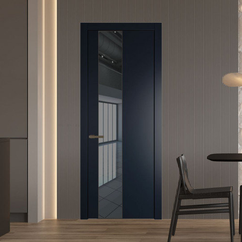 Межкомнатная дверь ProfilDoors 19 PW Нэви Блу Зеркало Grey молдинг Деорэ