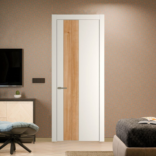 Межкомнатная дверь ProfilDoors 19 PW Перламутр белый Дуб Карамель молдинг Шампань
