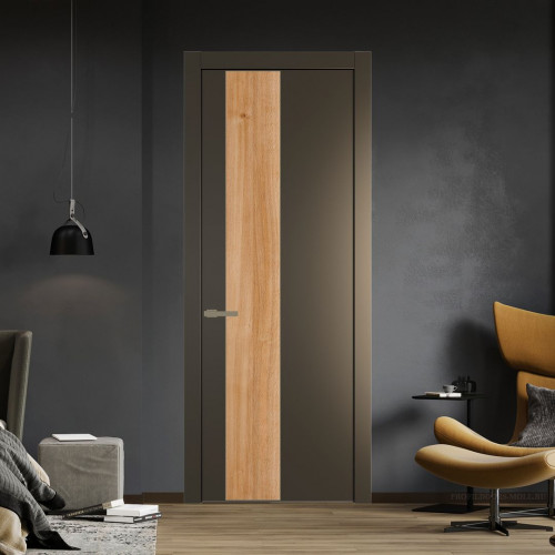 Межкомнатная дверь ProfilDoors 19 PW Перламутр бронза Дуб Карамель молдинг Шампань