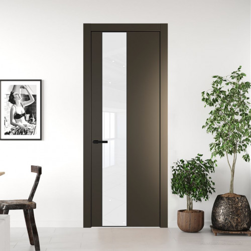 Межкомнатная дверь ProfilDoors 19 PW Перламутр бронза Лак классик молдинг Черный матовый
