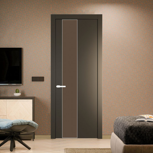 Межкомнатная дверь ProfilDoors 19 PW Перламутр бронза Монохром гляссе молдинг Вайт