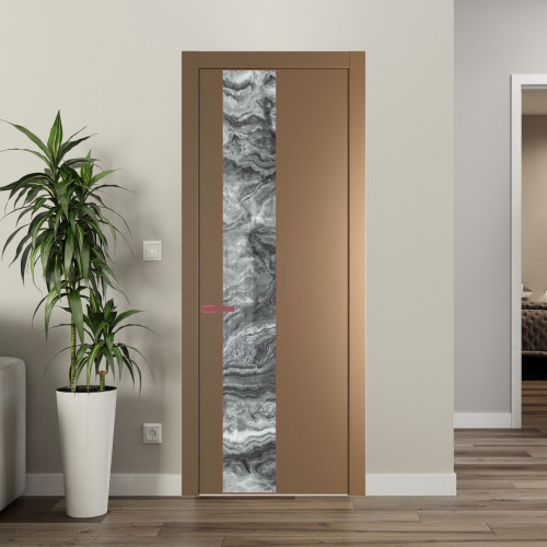 Межкомнатная дверь ProfilDoors 19 PW Перламутр золото Атриум серебро молдинг Красный антрацит