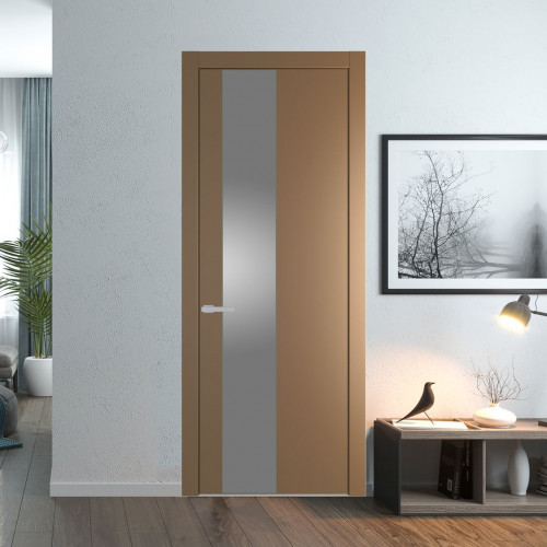 Межкомнатная дверь ProfilDoors 19 PW Перламутр золото Lacobel Серебряный лак молдинг Зеленый воск