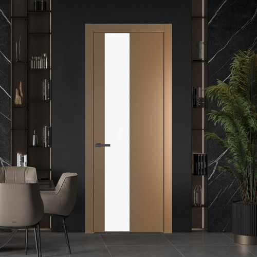 Межкомнатная дверь ProfilDoors 19 PW Перламутр золото Монохром белый просветленный молдинг Серая ночь