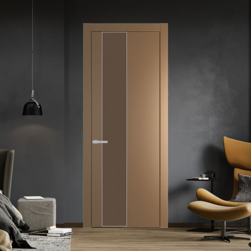 Межкомнатная дверь ProfilDoors 19 PW Перламутр золото Монохром гляссе молдинг Серебро