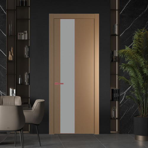 Межкомнатная дверь ProfilDoors 19 PW Перламутр золото Монохром серый молдинг Красный антрацит
