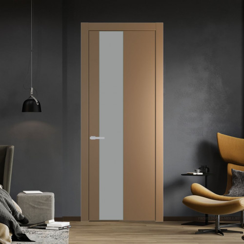 Межкомнатная дверь ProfilDoors 19 PW Перламутр золото Монохром серый молдинг Зеленый воск