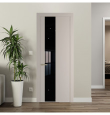 19 PW Сэнд Lacobel Черный лак молдинг Никель матовый