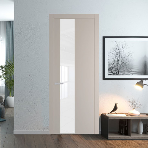 Межкомнатная дверь ProfilDoors 19 PW Сэнд Лак классик молдинг Серебро