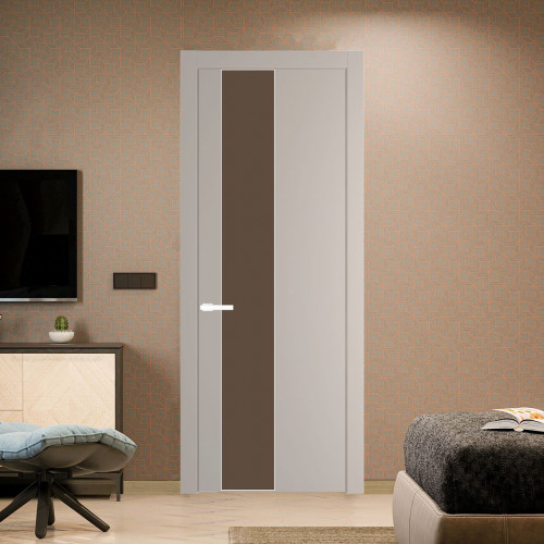 Межкомнатная дверь ProfilDoors 19 PW Сэнд Монохром гляссе молдинг Вайт