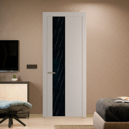 Межкомнатная дверь ProfilDoors 19 PW Сэнд Неро мрамор молдинг Шампань