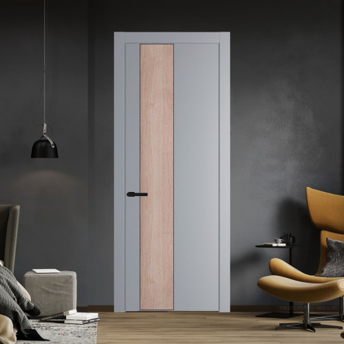 Межкомнатная дверь ProfilDoors 19 PW Смоки Дуб Сонома молдинг Черный матовый
