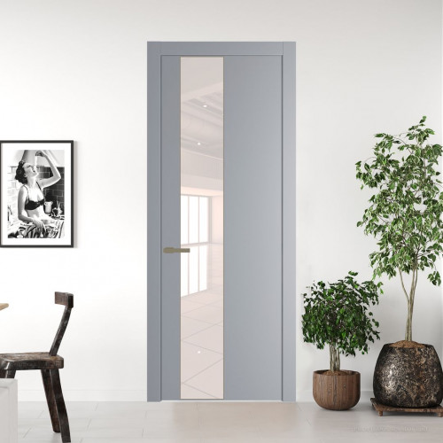 Межкомнатная дверь ProfilDoors 19 PW Смоки Lacobel Перламутровый лак молдинг Шампань
