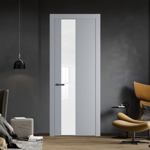 Межкомнатная дверь ProfilDoors 19 PW Смоки Лак классик молдинг Серая ночь