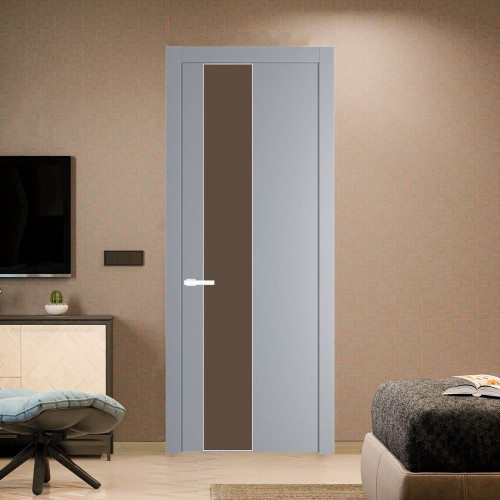 Межкомнатная дверь ProfilDoors 19 PW Смоки Монохром гляссе молдинг Вайт