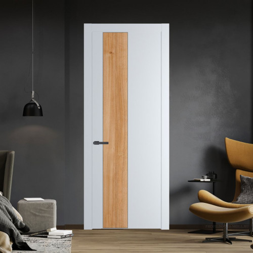 Межкомнатная дверь ProfilDoors 19 PW Вайт Дуб Карамель молдинг Серая ночь