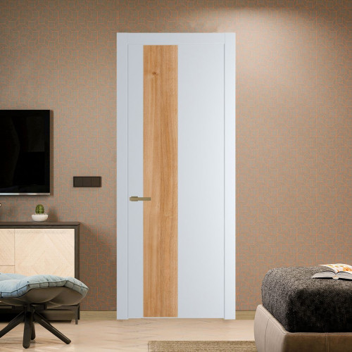 Межкомнатная дверь ProfilDoors 19 PW Вайт Дуб Карамель молдинг Золото
