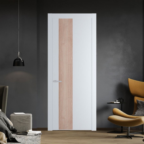 Межкомнатная дверь ProfilDoors 19 PW Вайт Дуб Сонома молдинг Серебро