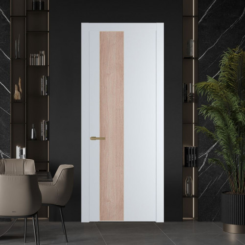 Межкомнатная дверь ProfilDoors 19 PW Вайт Дуб Сонома молдинг Золото