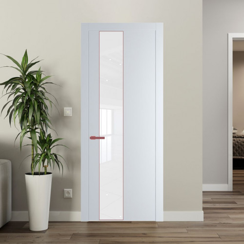 Межкомнатная дверь ProfilDoors 19 PW Вайт Лак классик молдинг Красный антрацит
