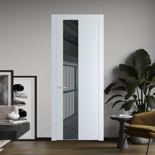 Межкомнатная дверь ProfilDoors 19 PW Вайт Зеркало Grey молдинг Зеленый воск