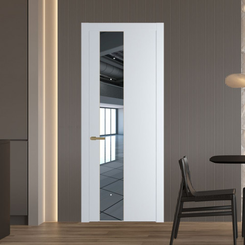 Межкомнатная дверь ProfilDoors 19 PW Вайт Зеркало молдинг Золото