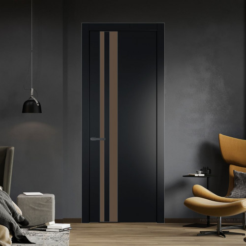 Межкомнатная дверь ProfilDoors 20 PW Блэк Монохром гляссе молдинг Серая ночь