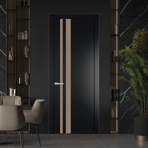 Межкомнатная дверь ProfilDoors 20 PW Блэк Монохром капучино молдинг Зеленый воск