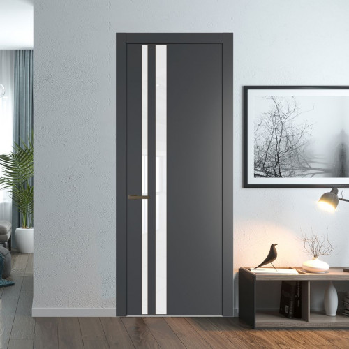 Межкомнатная дверь ProfilDoors 20 PW Графит Лак классик молдинг Деорэ
