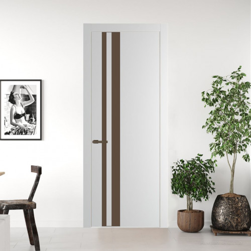 Межкомнатная дверь ProfilDoors 20 PW Крем Вайт Монохром гляссе молдинг Деорэ
