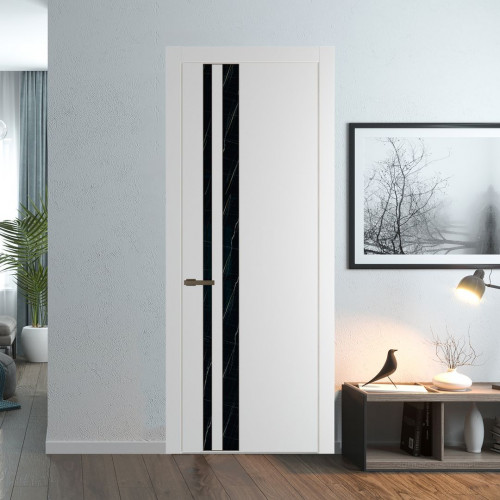 Межкомнатная дверь ProfilDoors 20 PW Крем Вайт Неро мрамор молдинг Деорэ