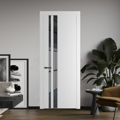 Межкомнатная дверь ProfilDoors 20 PW Крем Вайт Зеркало Grey молдинг Серая ночь