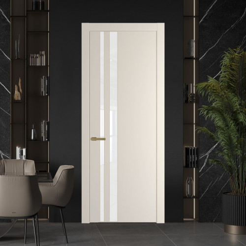 Межкомнатная дверь ProfilDoors 20 PW Кремовая Магнолия Лак классик молдинг Золото