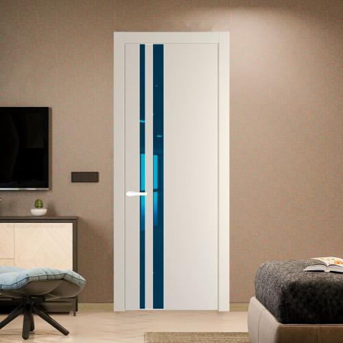 Межкомнатная дверь ProfilDoors 20 PW Кремовая Магнолия Зеркало Blue молдинг Вайт
