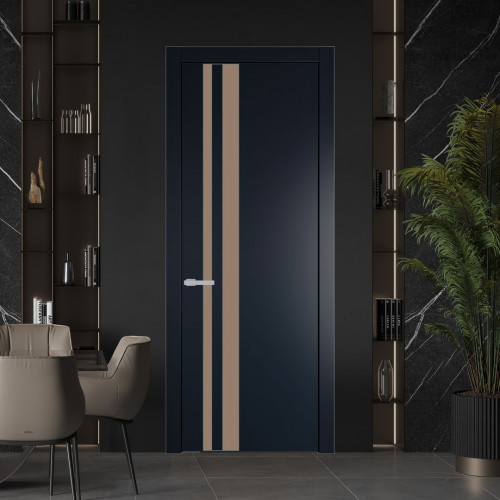 Межкомнатная дверь ProfilDoors 20 PW Нэви Блу Монохром капучино молдинг Зеленый воск