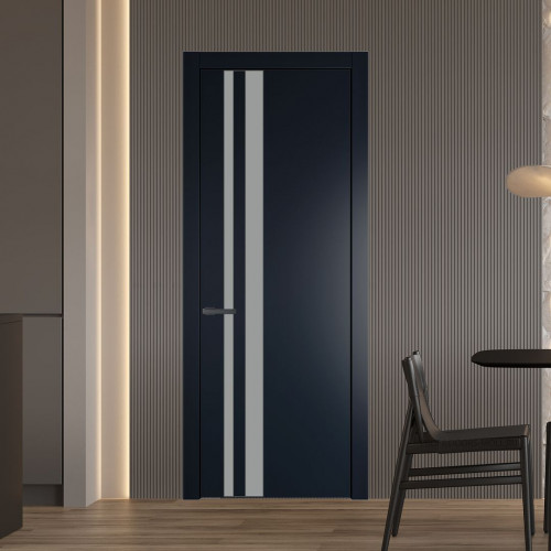 Межкомнатная дверь ProfilDoors 20 PW Нэви Блу Монохром серый молдинг Серая ночь