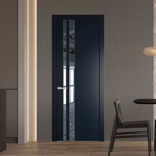 Межкомнатная дверь ProfilDoors 20 PW Нэви Блу Зеркало молдинг Зеленый воск