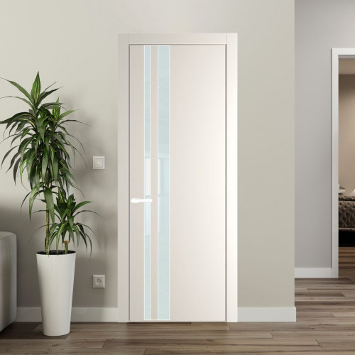 Межкомнатная дверь ProfilDoors 20 PW Перламутр белый Lacobel Белый лак молдинг Вайт
