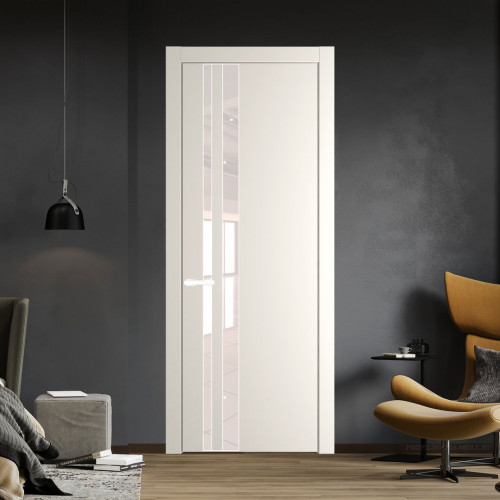 Межкомнатная дверь ProfilDoors 20 PW Перламутр белый Lacobel Перламутровый лак молдинг Вайт