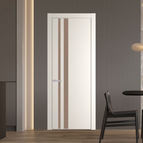 Межкомнатная дверь ProfilDoors 20 PW Перламутр белый Монохром капучино молдинг Серебро