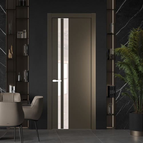 Межкомнатная дверь ProfilDoors 20 PW Перламутр бронза Lacobel Перламутровый лак молдинг Вайт